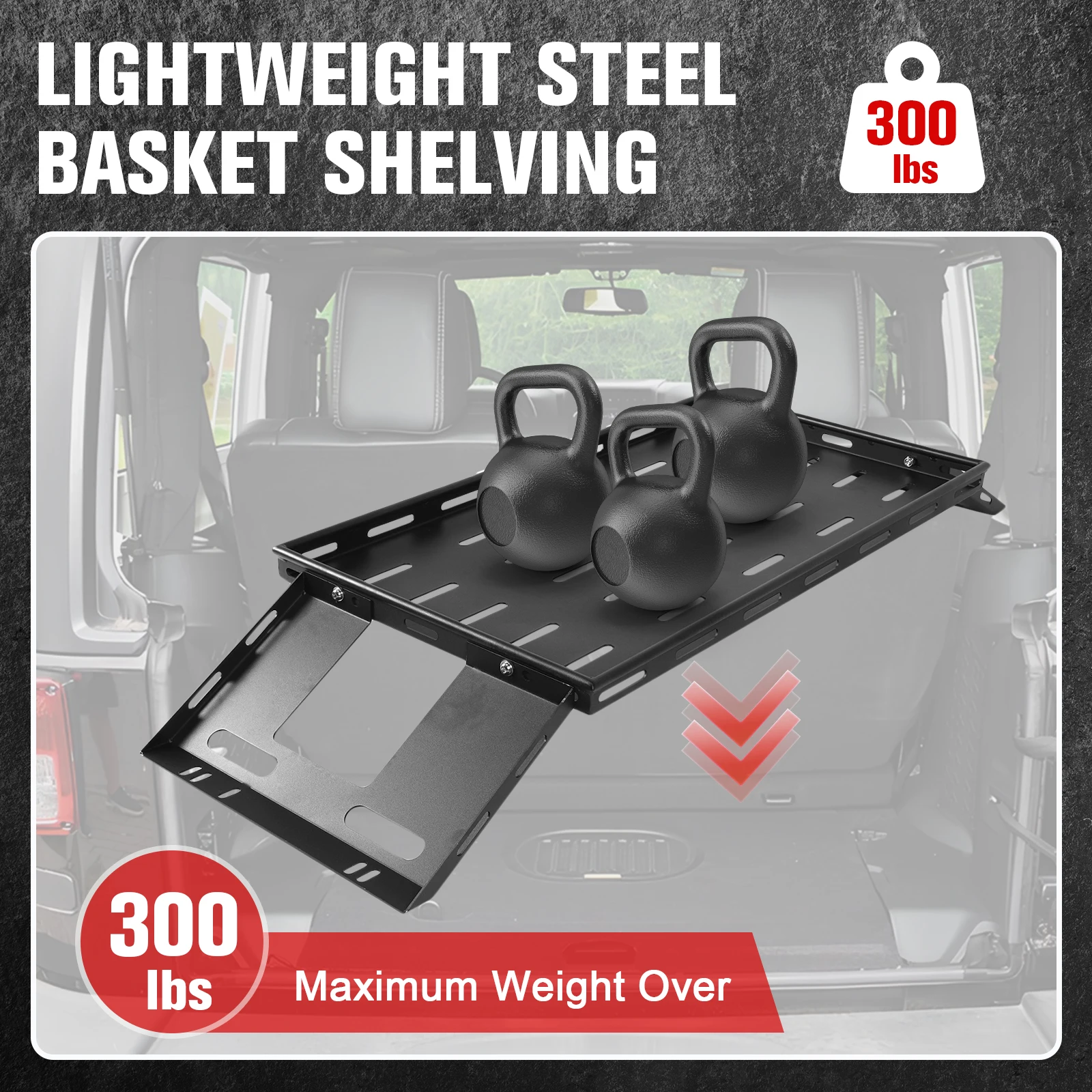 Rust Proof Steel Car Trunk Storage Basket Organizer