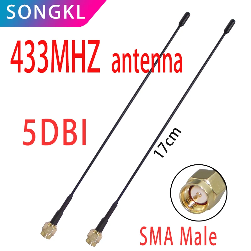 433Mhz 안테나 5dbi Sma 수 플러그 커넥터 스트레이트 433MHz 탄소강 구부릴 수 있는 안테나 LORA LORAWAN 433 IOT antena
