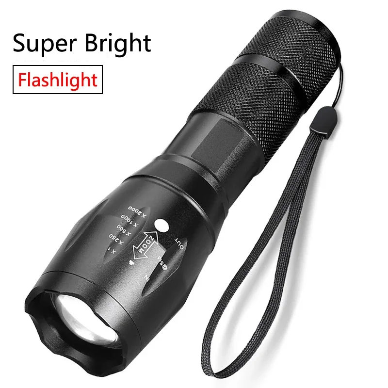 Outdoor Hiking Flashlight LED COB Light Zoom Focus Mini Led Flashlight Torch Lamp Lantern 500Lumen Adjustable Penlight Waterproo