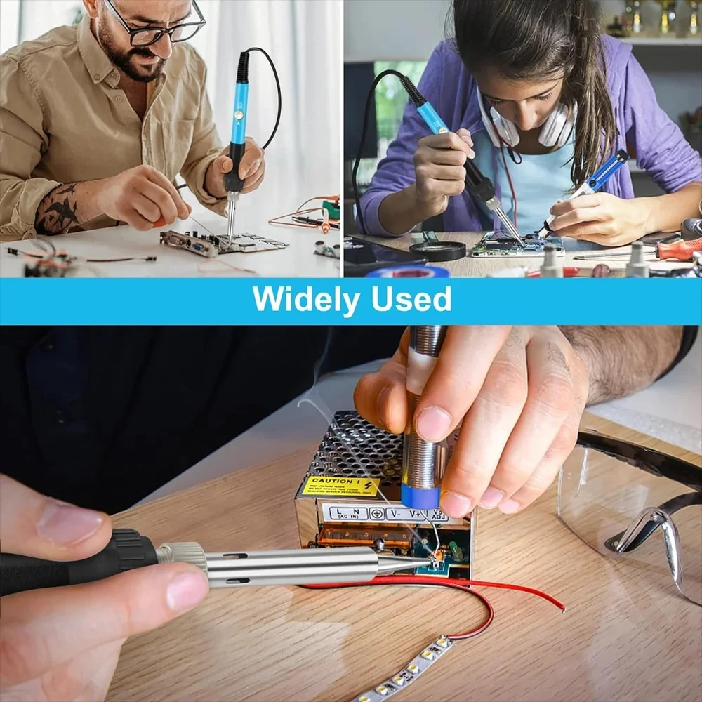 Soldering iron in use