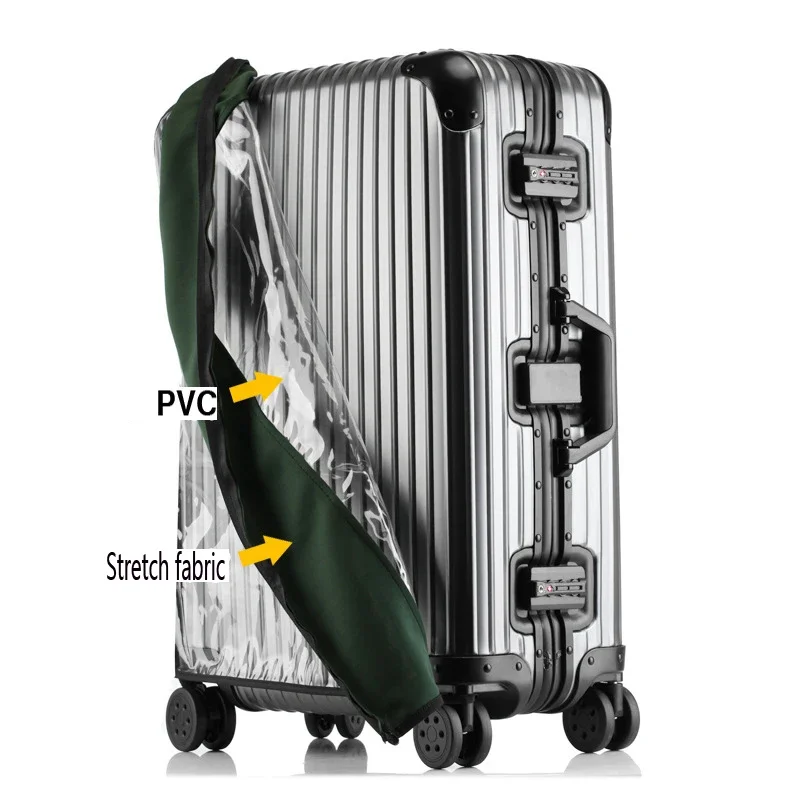 Universal Clear Cover with Zipper Luggage Covers with Elastic Cloth Dusproof Protective Covers 20"24"28"30" Travel Organizer