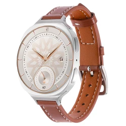 Elegant Leather Watch Straps - Premium No - Gap Design Wrist Band Bracelet for Galaxy Watch 8 40mm (Br)