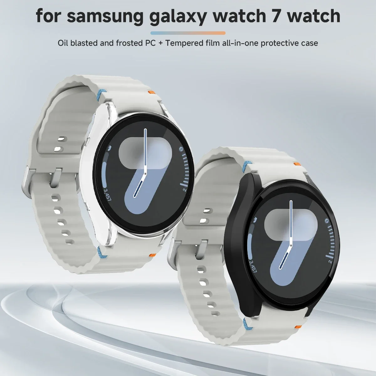 Deluxe Silicone Band with Tempered Glass Protector & Case