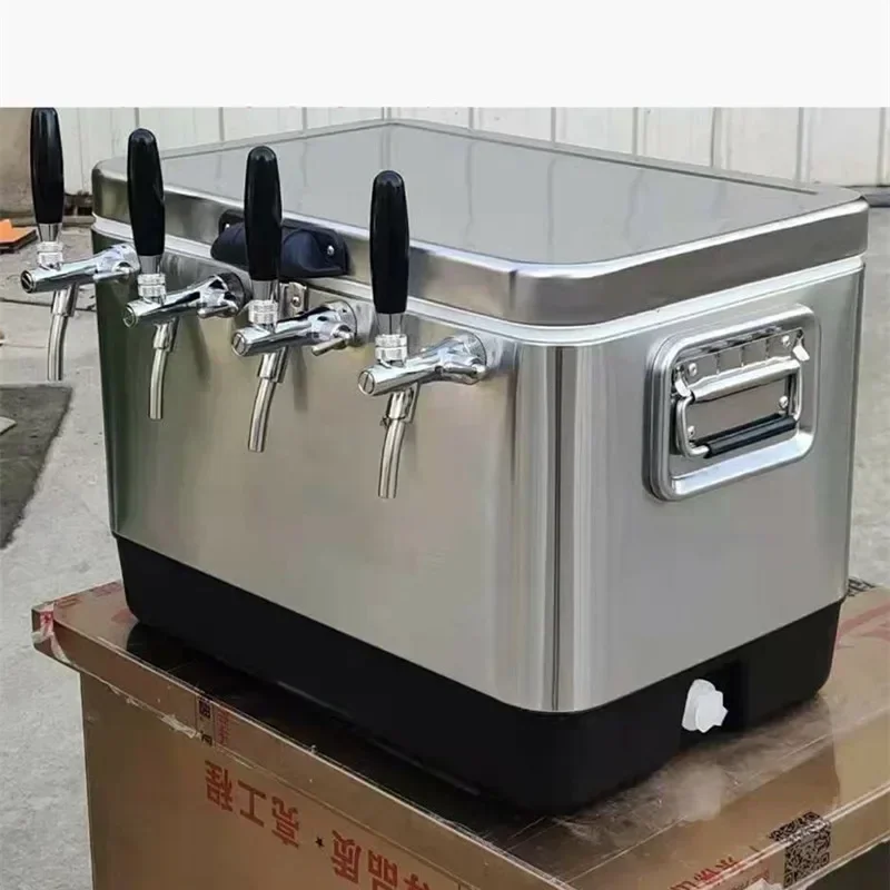 Draft beer Stainless steel coil cooler with 4 taps for outdoor draft beer dispensers 4