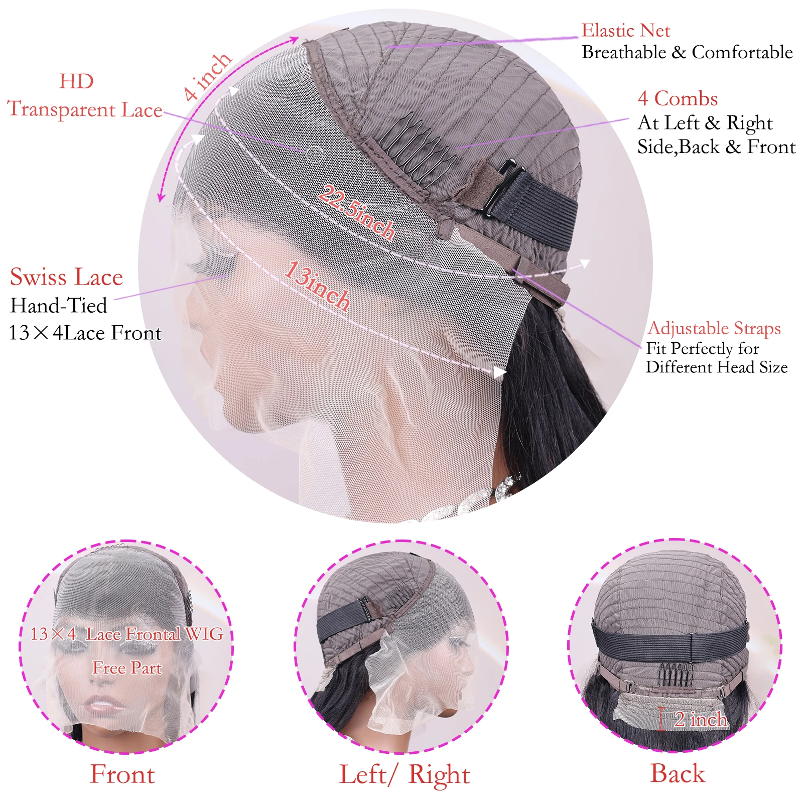 200% 밀도 HD 레이스 프론트 인모 가발 스트레이트 13x4 투명 레이스 프론탈 인모 가발 HD 레이스 가발 할인 판매중