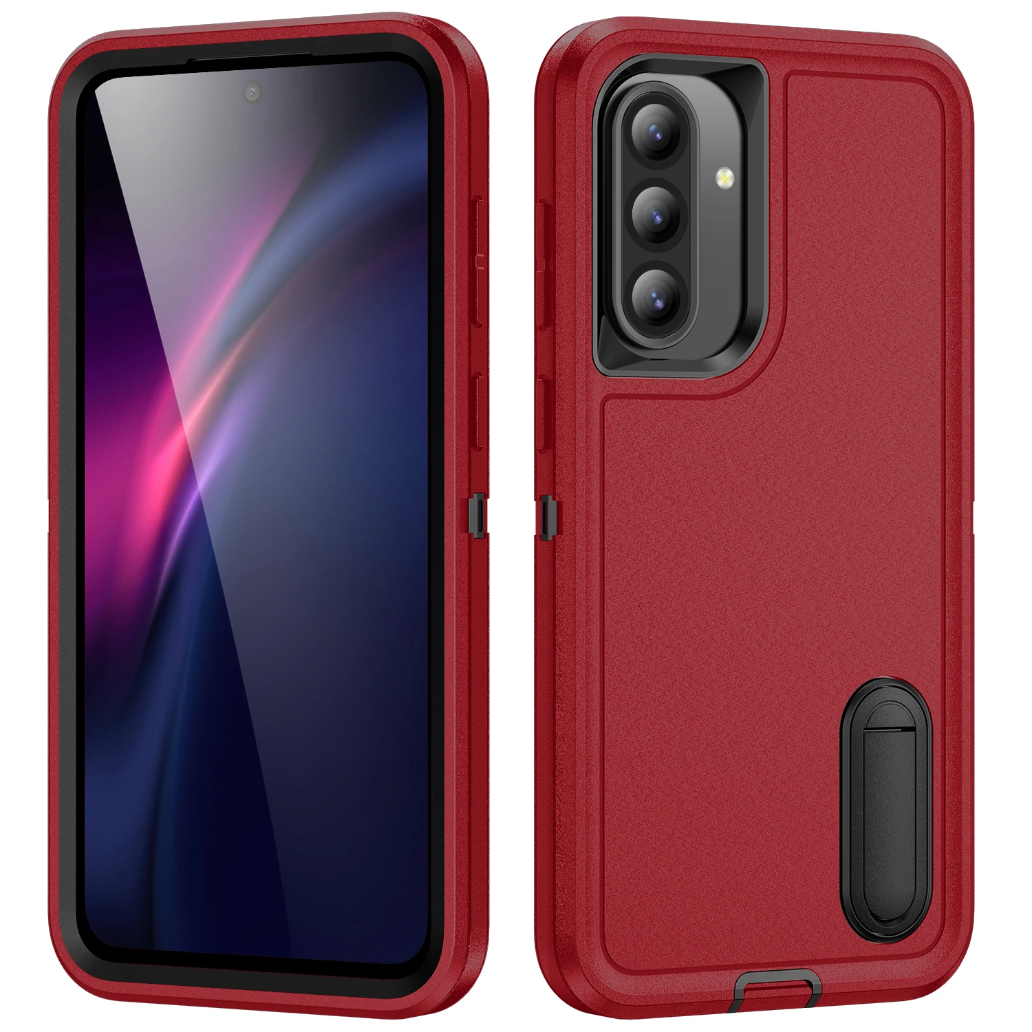 Ultimate 3-in-1 Heavy Armor Phone Case with Hard Plastic Frame and TPU Silicone Back Cover