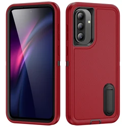 Ultimate 3 - in - 1 Heavy Armor Phone Case with Hard Plastic Frame and TPU Silicone Back Cover - A04S (Red - Black)