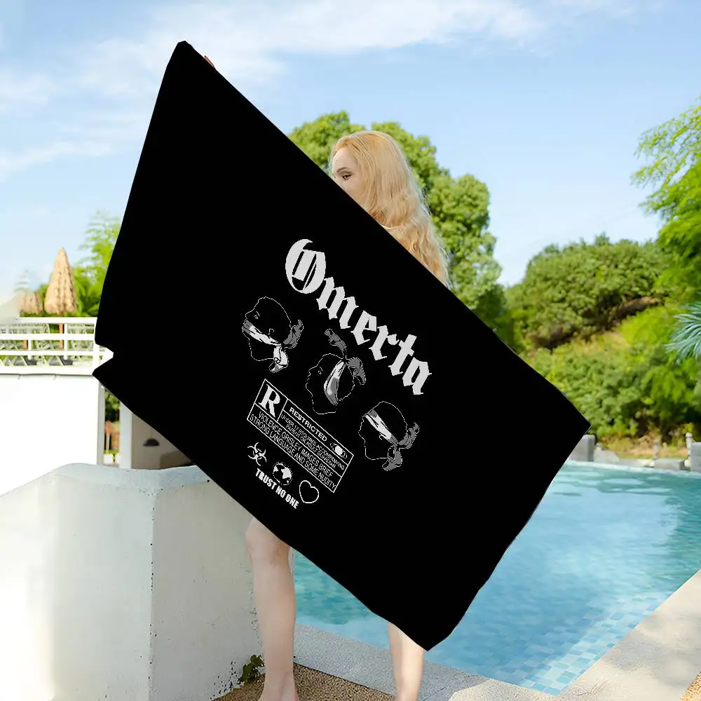 O-Omerta S-Store Logo Microfiber Beach Towel Absorbent Quick Dry Soft Yoga Swimming Resort Mountain Climbing Towel