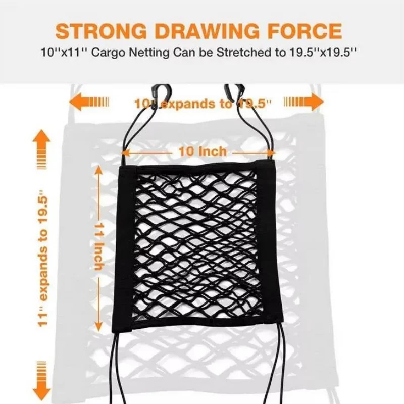Motorcycle Cargo Net for Helmet Storage 10"X11" with Hooks