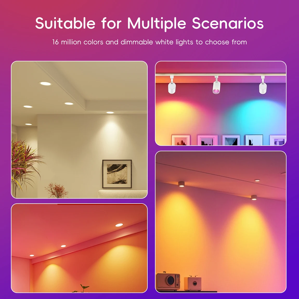 Smart RGB LED Light Bulbs - WiFi & Bluetooth Enabled for Smart Home Integration