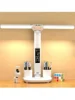 1 Double-Head Pen Holder Desk Lamp, White Light With Three Levels Of Brightness Adjustment, Time Display, USB Plug, Suitable For 1
