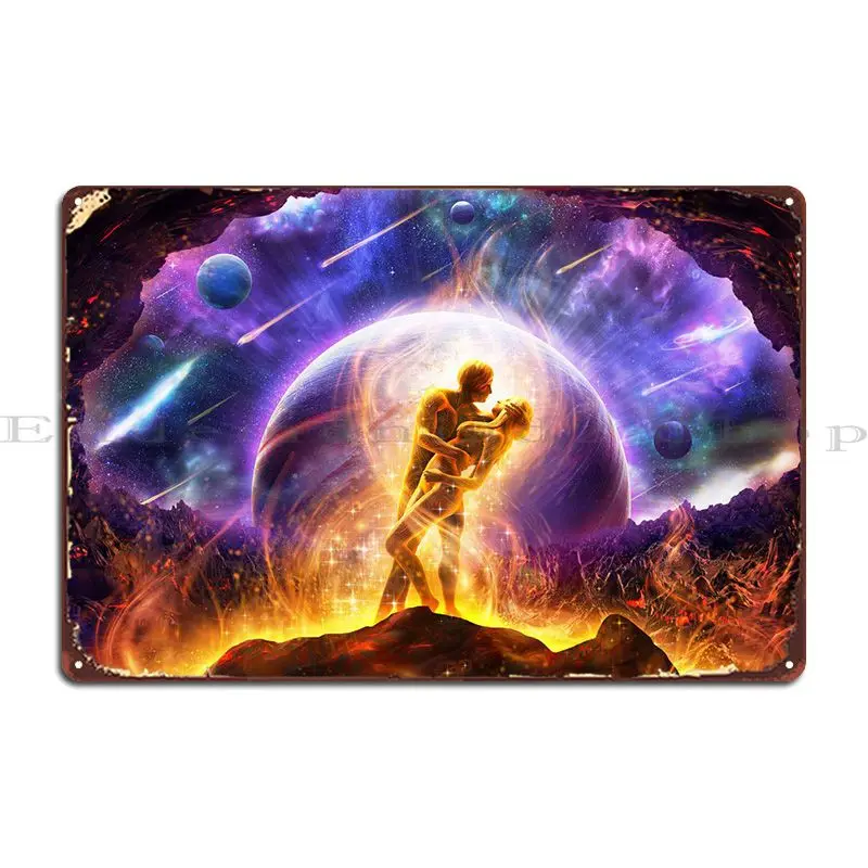 Twin Flames Metal Sign Design Garage Decoration Bar Targa Da Parete In Ferro Targa In Latta Poster