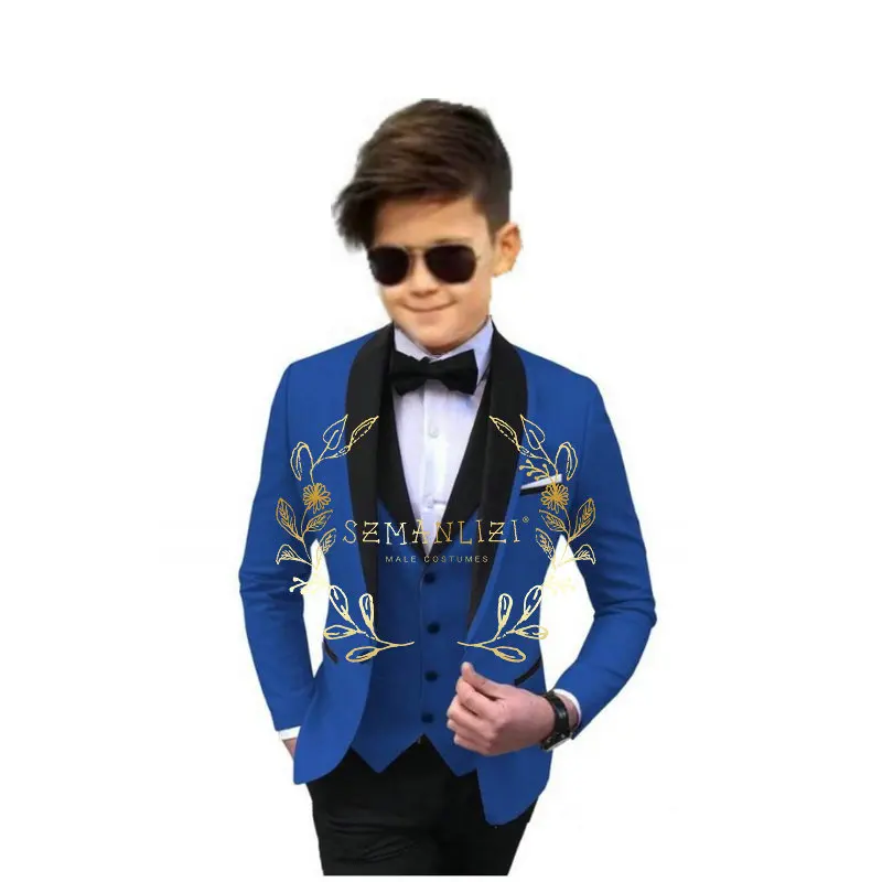 Boys Suit Jacket White Wedding Tuxedo Kids Blazer Pants 3 Piece Fashion Clothes Shawl Lapel Boys Clothes 4yrs To 12yrs Suit