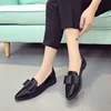 2024 New Women's Loafers Bow Decor Pointed Toe Flat Shoes for Women Patent Leather Shallow Mouth Commuter Daily Casual Shoes 1