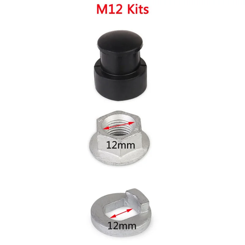 Y67A-10X E-Bike Electric Bicycle Hub Motor Axle M12 Front Lock Nut /Lock Washer /Spacer /Nut Cover With 12Mm Shaft