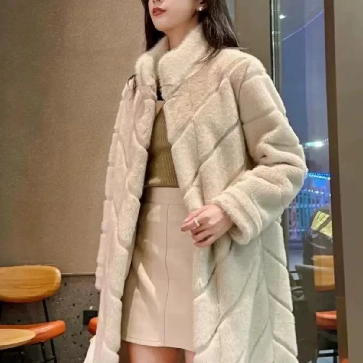 2026 Winter Autumn Winter Eco friendly New Coat Imitation Fur Thickened Warm Loose Long Coat Large Women's Clothing