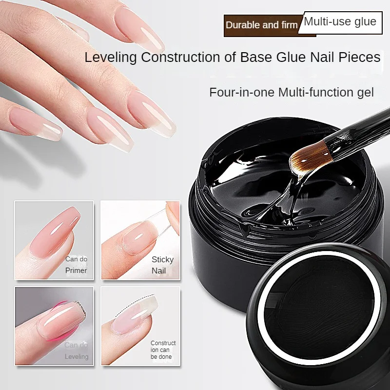 Easy Stick Solid Nail Patch Gel Gummy Adhesive Bond 8ml UV Glue No-Flowing Modelling Stick Tips Clear Solid Nail Art UV Gel nail art set jelly glue gel