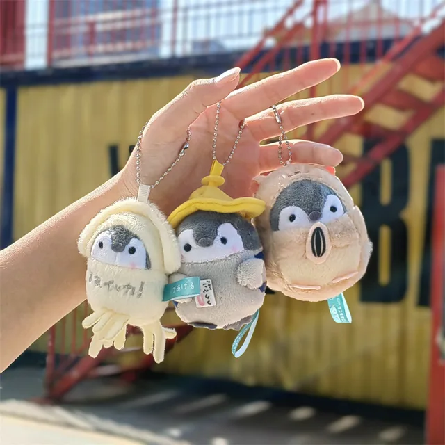 Hamster Penguin Key Chain Cotton Car Key Ring Ornaments Cartoon Design Bag  Pendant Expression Cross-dressing Toy Penguin Pendant Plush Key Chain Women Key  Holder Key Buckle KHAKI 