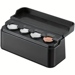Universal Car Coin Holder & Change Organizer - Compact Money Dispenser (Black)