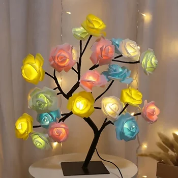 USB LED Rose Tree Lamp – Warm White Romantic Table Light 1