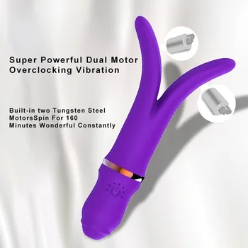 7 Modes Sexual Tongue Licking Vibrator Fork Stick Clitoris G-Spot Stimulation Female Masturbation Sex Toy Dildo for Women 2