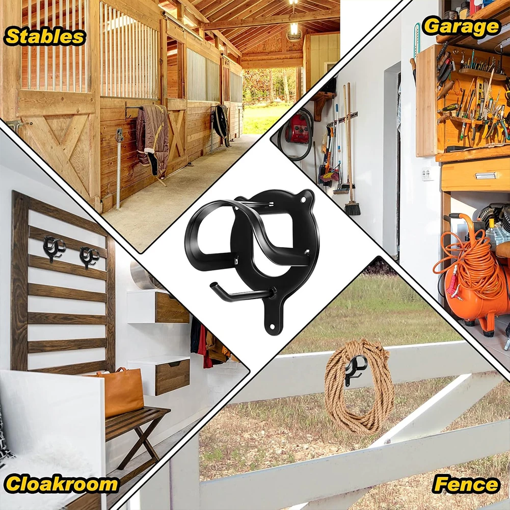 Horse Bridle Rack Metal Bridle Hooks with Tubes and Screw Horse Tack Storage Halter Hanger Bridle Holder for Horse Barn Supplies 4