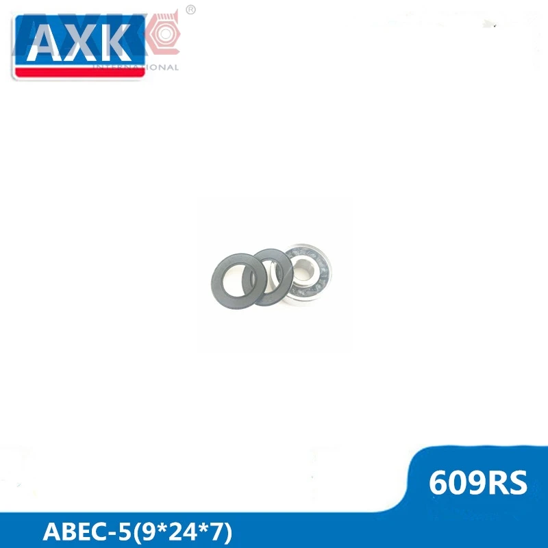 

AXK 609RS Bearing ABEC-5 (10PCS) 9*24*7 mm Miniature Sealed 609-2RS Ball Bearings 609 2RS