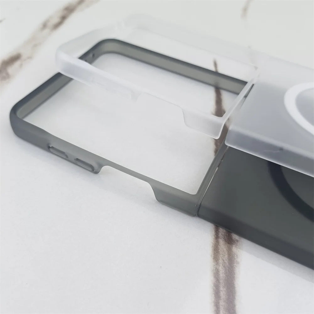 Ultra Thin Ice Mist Transparent Magnetic Phone Case - Hard Matte Shockproof Bumper Cover