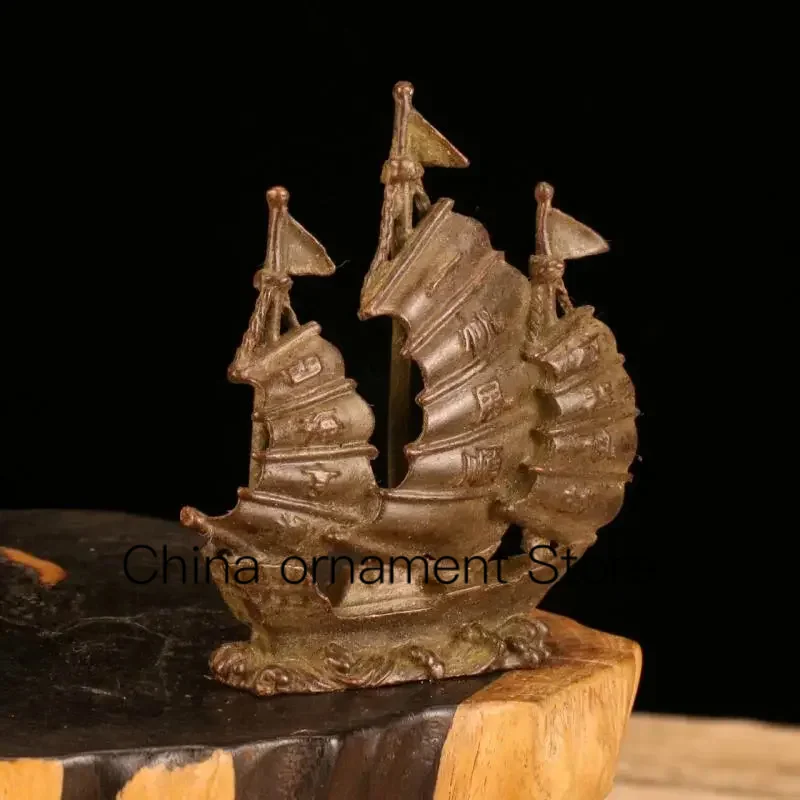 

Chinese Fengshui Brass Carving A Dragon Boat Ship Plain Sailing Everything Is Going Smoothly Ship Statue