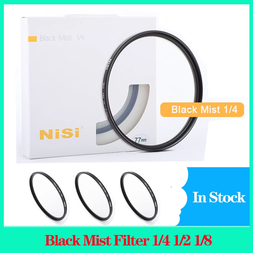 

Nisi MC Black Mist Lens Filter for Camera Lens Video Capture Portrait Hazy Filter 67mm 72mm 77mm 82mm Filter 1/4 1/2 1/8