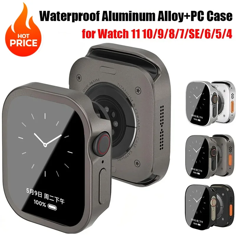 Durable Waterproof Aluminum Alloy Smartwatch Case - Metal Full Protection