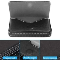 PU Leather Business Card Holder Men Credit Card Holder Large Capacity Wallets Women Metal Bank Card Case With Magnetic Shut 2