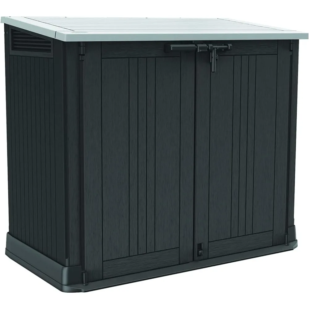 

Outdoor Resin Storage Shed with Easy Lift Hinges, Perfect for Yard Tools, Pool Floats and Garden Accessories