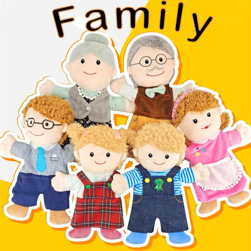 

Family Finger Puppets Set Plush Baby Toy Cartoon Family Hand Puppet Cloth Theater Educational Toys For Kids Gifts