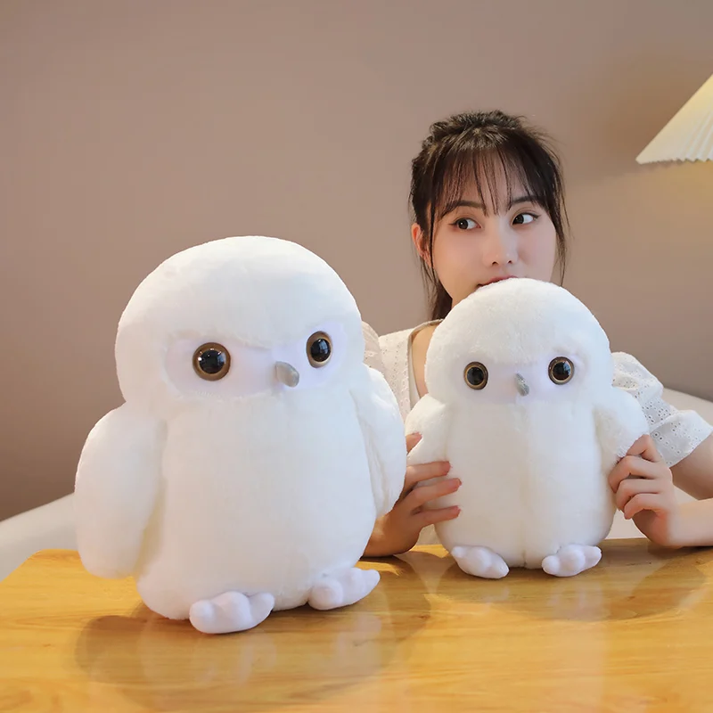 Peluche Gufo Simulazione Morbido 20 Cm | Giocattolo Per Bambini | Grigio E Bianco | Decorazione Camera