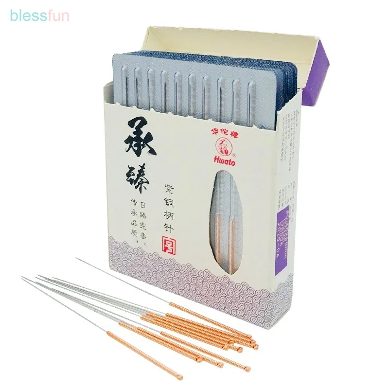 Acupuncture Needle 100 Sterile Copper Handle Disposable Body Massager ZhenJiu