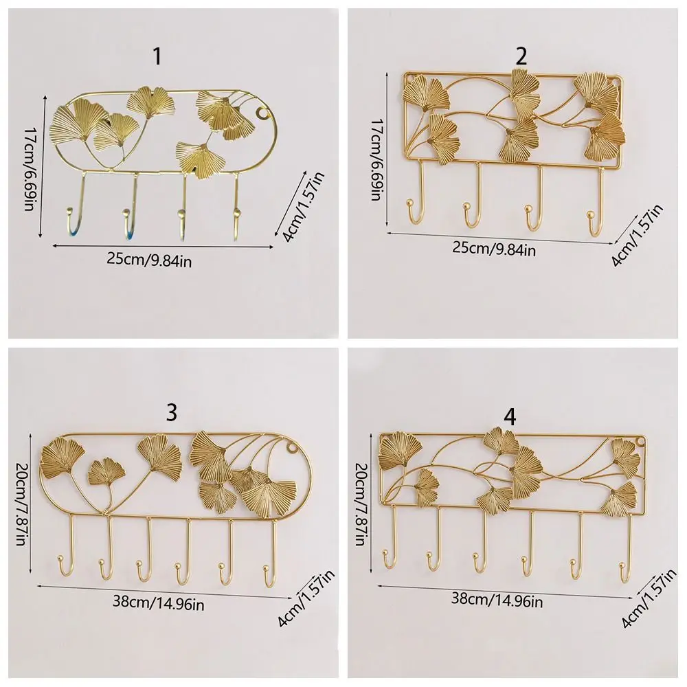 북유럽 스타일 골든 리프 후크 크리에이티브 코트 캡 행어 키 정리함 다리미 아트 벽걸이 장식, 홈 스토리지 액세서리