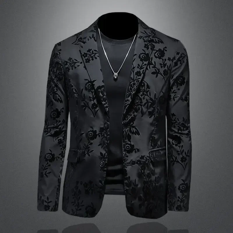 Autumn Men Button Blazer Business Suit Jacket Male Slim Fit Formal Clothing Outwear Men's Groom Costume Coat Tops B185 mens blazer