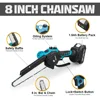 8 Inch Brushless Electric Saw Automatic Oiler Digital Display Garden Wood Logging Chainsaw for Makita 18V Battery Power Tools 5
