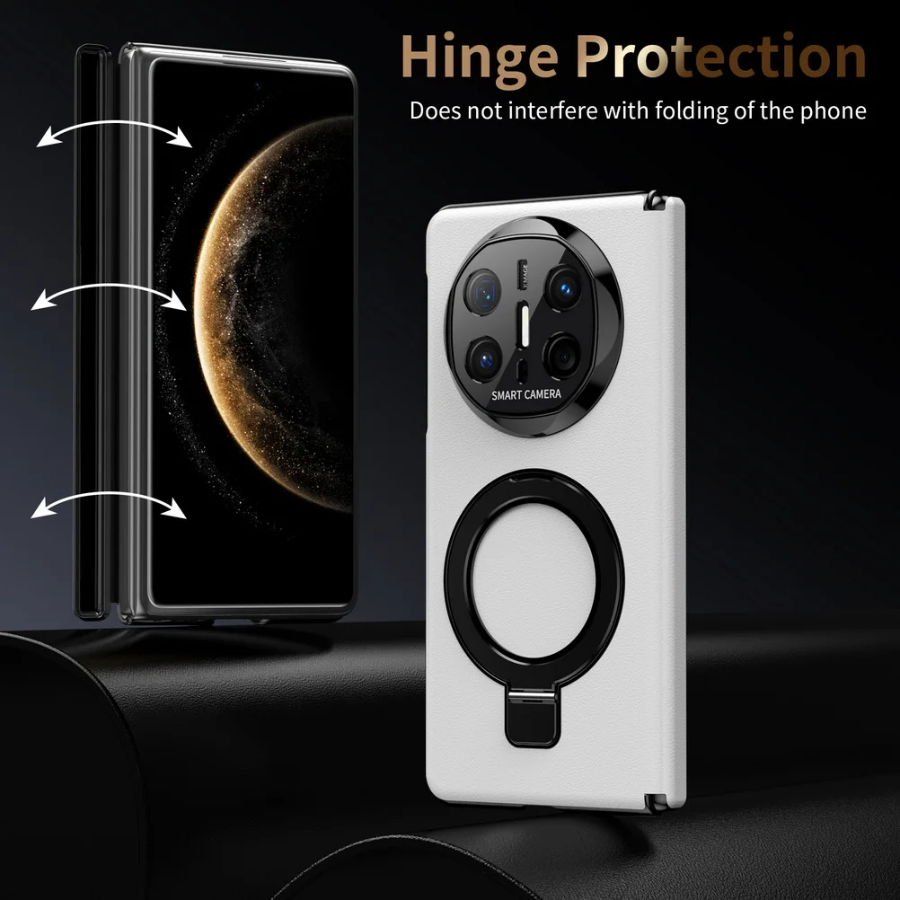 Luxury Leather Rotatable Multi-Functional Magnetic Stand Case with Camera Protection