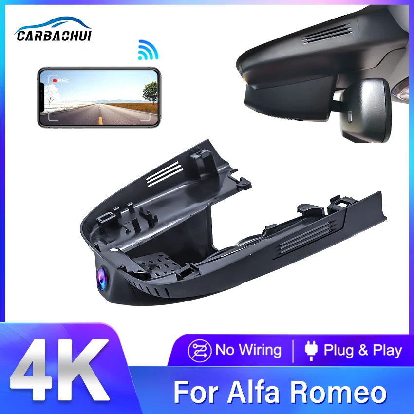 4K 2160P Plug And Play Car Dvr Videoregistratore Dashcam Per Alfa Romeo Giulia Quadrifoglio Gta Veloce Stelvio Quadrifoglio 2016-20