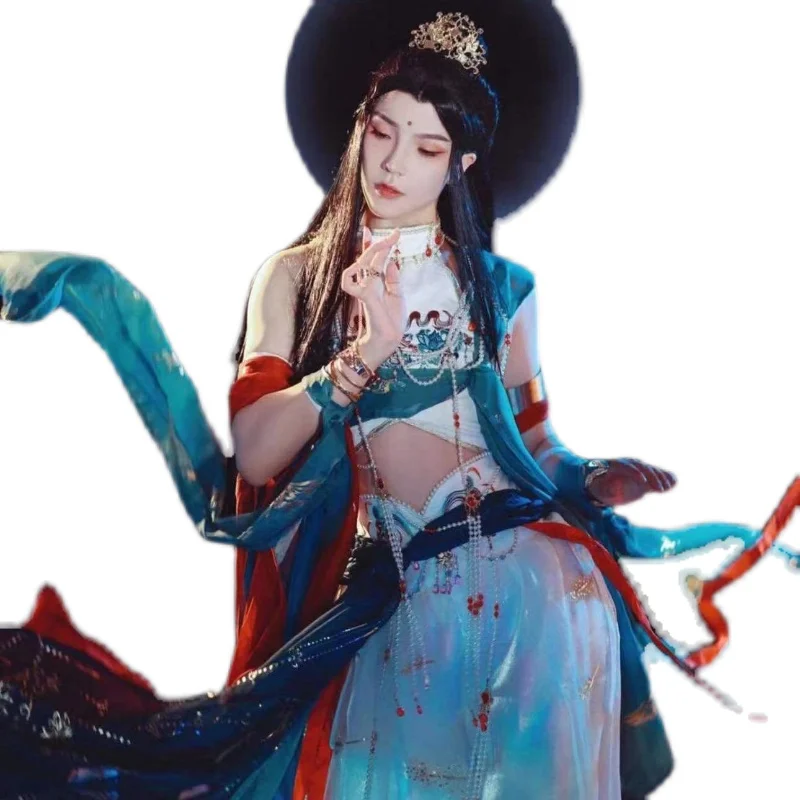 

Китайский женский костюм для танцев Dunhuang, танцевальный костюм Dunhuang, костюм для танцев Dunhuang, костюм для танцев Dunhuang, Френки Hanfu, полный комплект