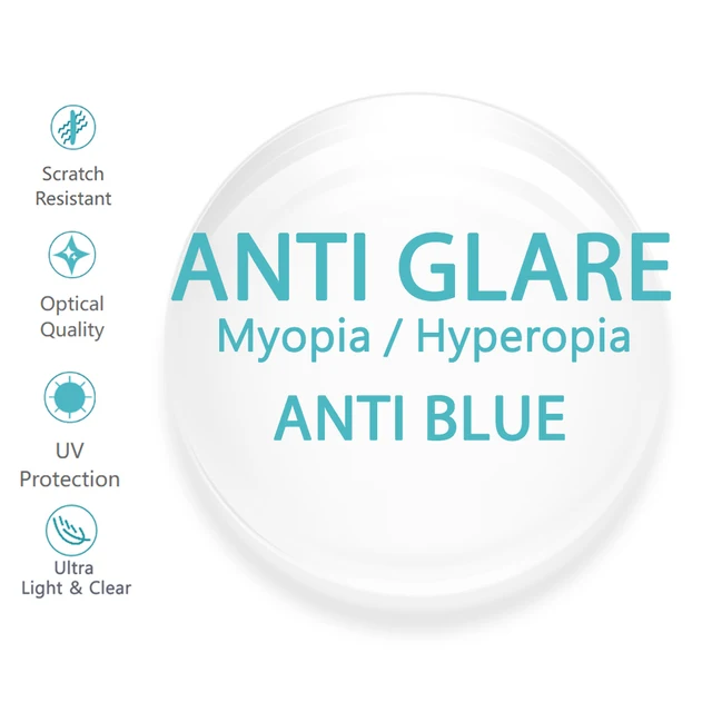 A Pair of Anti Glare Lenses Anti Reflective Multifunctional Anti Blue