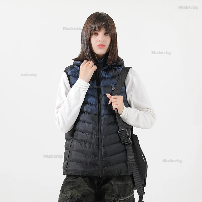Winter Intelligent Heating Vest Men Women USB Electric Heated Skiing Vest Smart Heating Clothes Bodywarmer Thermal Camo Vest