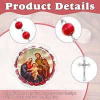 12 chapelets catholiques en bois, cadeaux religieux, chapelets sacrés avec boîtes cadeaux pour la prière, hommes et femmes 2