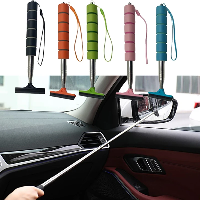 Retractable Car Windshield Wiper Blade Long Handle Car Rearview Mirror  Front Window Glass Wash Cleaning Brush Auto Cleaner wiper - AliExpress