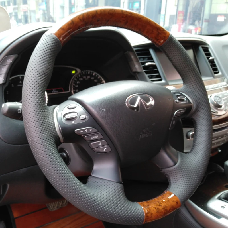 

Customized Non-Slip Sude Leather Car Steering Wheel Cover For Infiniti JX35 2013 M M25 M35 M37 M56 Q70 QX60 Interior