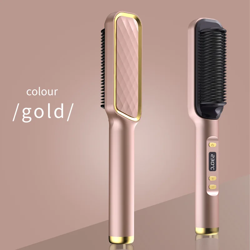 2024 Cheap Hair Comb OEM Straighten Hair Brushes Lady Gift Fast Heated Electric Beauty Makeup Woman Hair Straighten Comb