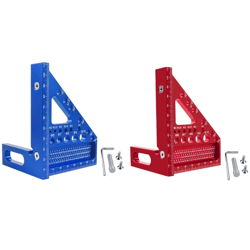 

45/90 Degree Multi Angles Woodworking Square Protractors Miter Triangles Ruler