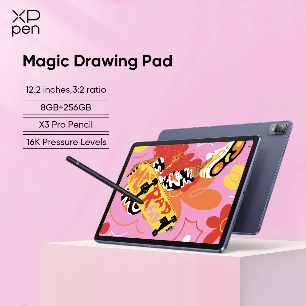 XPPen Magic Drawing Pad 12.2 inch Tablet Android 8GB/256GB 8000mAh with X3 Pro Pencil (16K Pressure/No Charging) Graphics Tablet